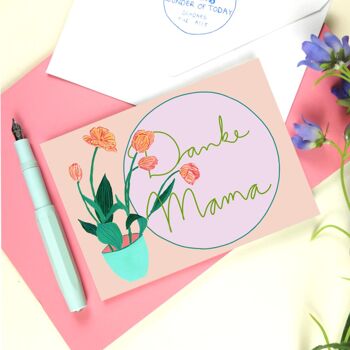 Carte postale maman fleurs 3