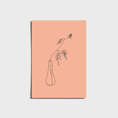 Minimal Pink Flower In Vase Poster a3