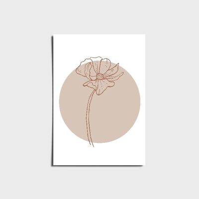 Minimal Abstract Daisy Flower Poster a3