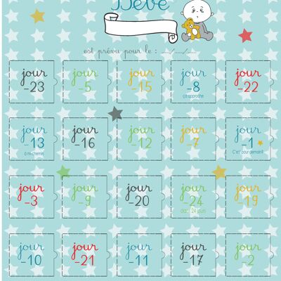 Blue Birth Advance Calendar