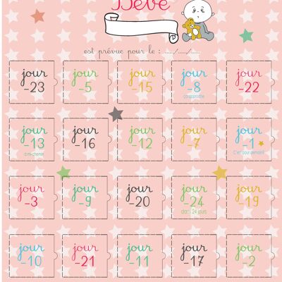 Calendario Pre-Nacimiento Rosa
