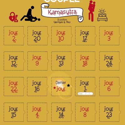 Calendario de antes o después para pareja 25 posiciones de kamasutra I