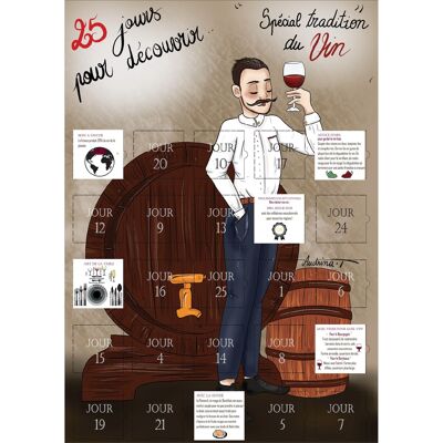Calendar before or after 25 wine traditions in France