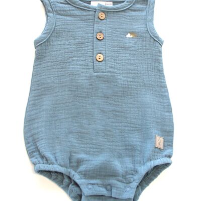 BODY en mousseline de coton bio BLEU DENIM