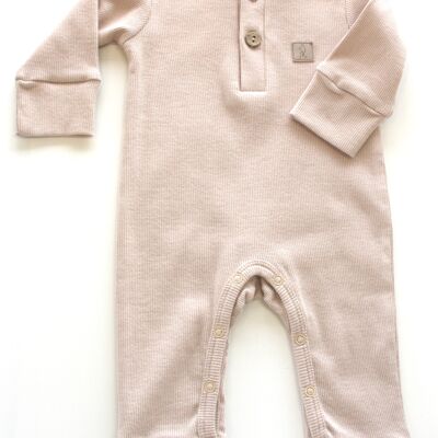 Ribbed organic cotton JUMPSUIT GREIGE