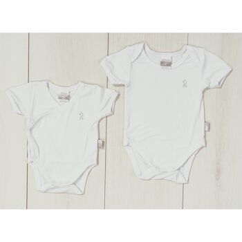 BODY MANCHES COURTES Jersey Bambou BLANC 2