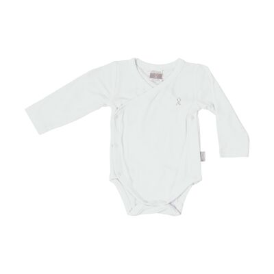 Jersey Bamboo CROSSED LONG SLEEVE BODYSUIT WHITE