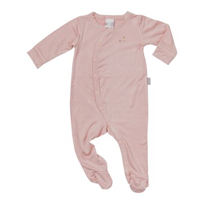 Jersey Bamboo JUMPSUIT WITH FEET PINK