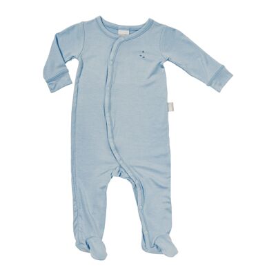 Jersey Bamboo JUMPSUIT WITH FEET LIGHT BLUE