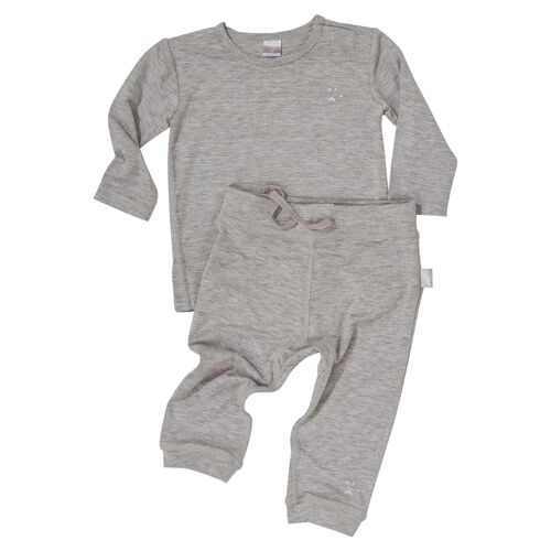 Jersey Bamboo SET BABY TROUSERS WITH LONG SLEEVE SHIRT GREY