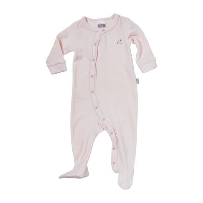 Bamboo chenille JUMPSUIT WITH FEET PINK