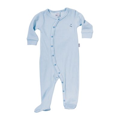 Bamboo chenille JUMPSUIT WITH FEET LIGHT BLUE