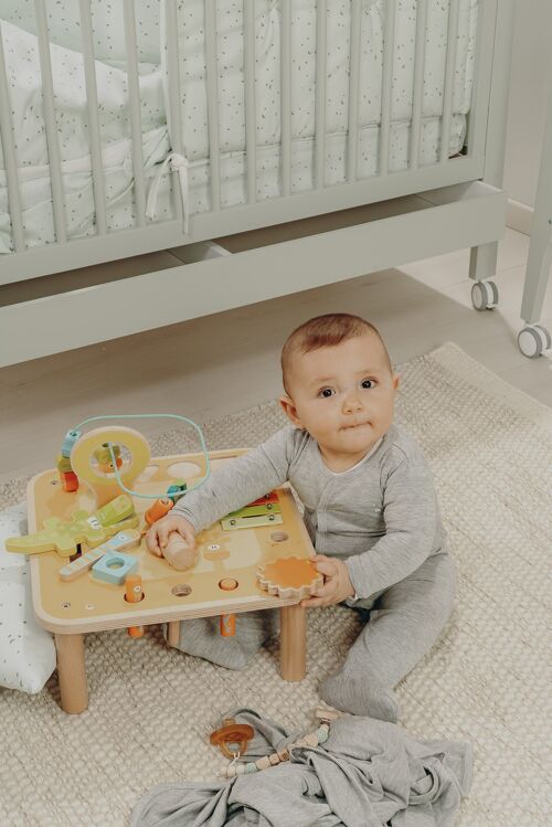 Double height wooden bed with drawer - GREEN TEA