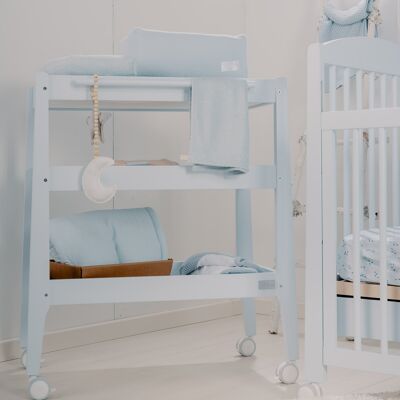 Changing table with handle and sponge pillow - LIGHT BLUE POWDER