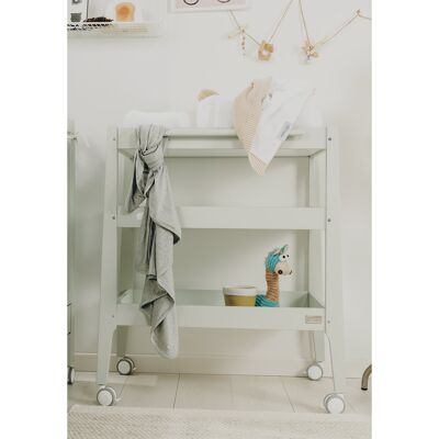 Changing table with handle and sponge pillow - GREEN TEA