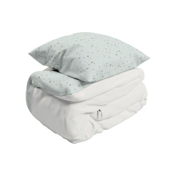 Housse de couette pour lit bébé grande taille JUNIOR avec taie d'oreiller - GREEN TEA RAINBOW