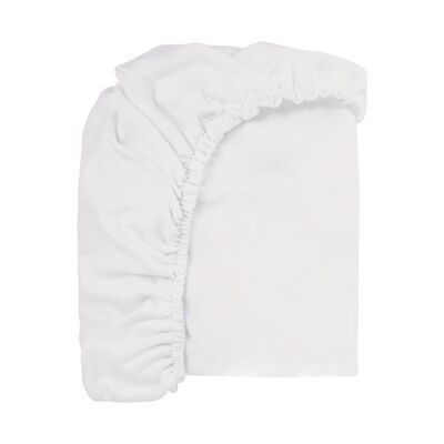 Jersey sheet cover for mattress for bed - WHITE