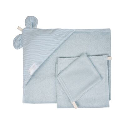 Maxi bamboo sponge bath towel - LIGHT BLUE