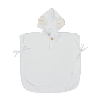 Drap de bain éponge bambou poncho 0-2 ans - BLANC 1