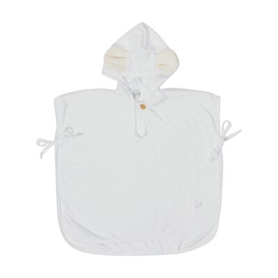 Drap de bain éponge bambou poncho 0-2 ans - BLANC