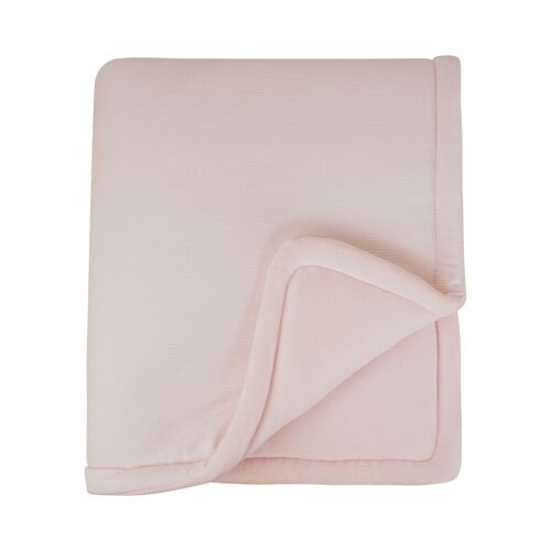 Jersey and chenille bamboo blanket for cradle - TALC PINK