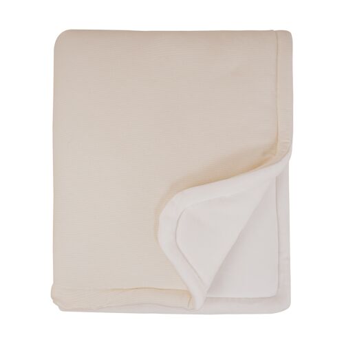 Jersey and chenille bamboo blanket for cradle - MILK