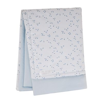 YOU&ME organic cotton and Bamboo chenille blanket - LIGHT BLUE BALLOONS