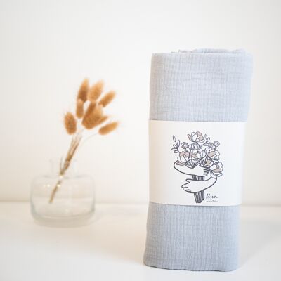Couverture en mousseline, gris clair