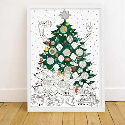 POSTER GRANDE DA COLORARE - ALBERO DI NATALE