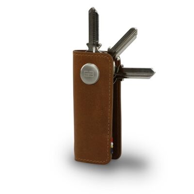 Lusso Key Holder - Brushed Cognac