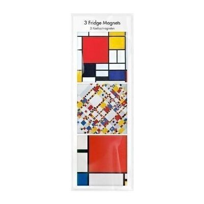 Kühlschrankmagnete, 3er-Set, Mondrian