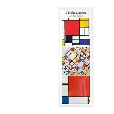 Imanes de nevera, Juego de 3, Mondrian