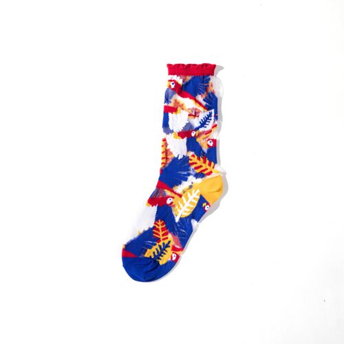Parrot Sheer Socks - Red Cuff