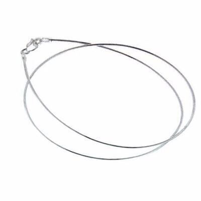 16" Sterling Silver Omega 1mm Wire Choker Chain