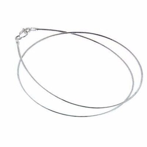 20" Sterling Silver Omega 1mm Wire Choker Chain