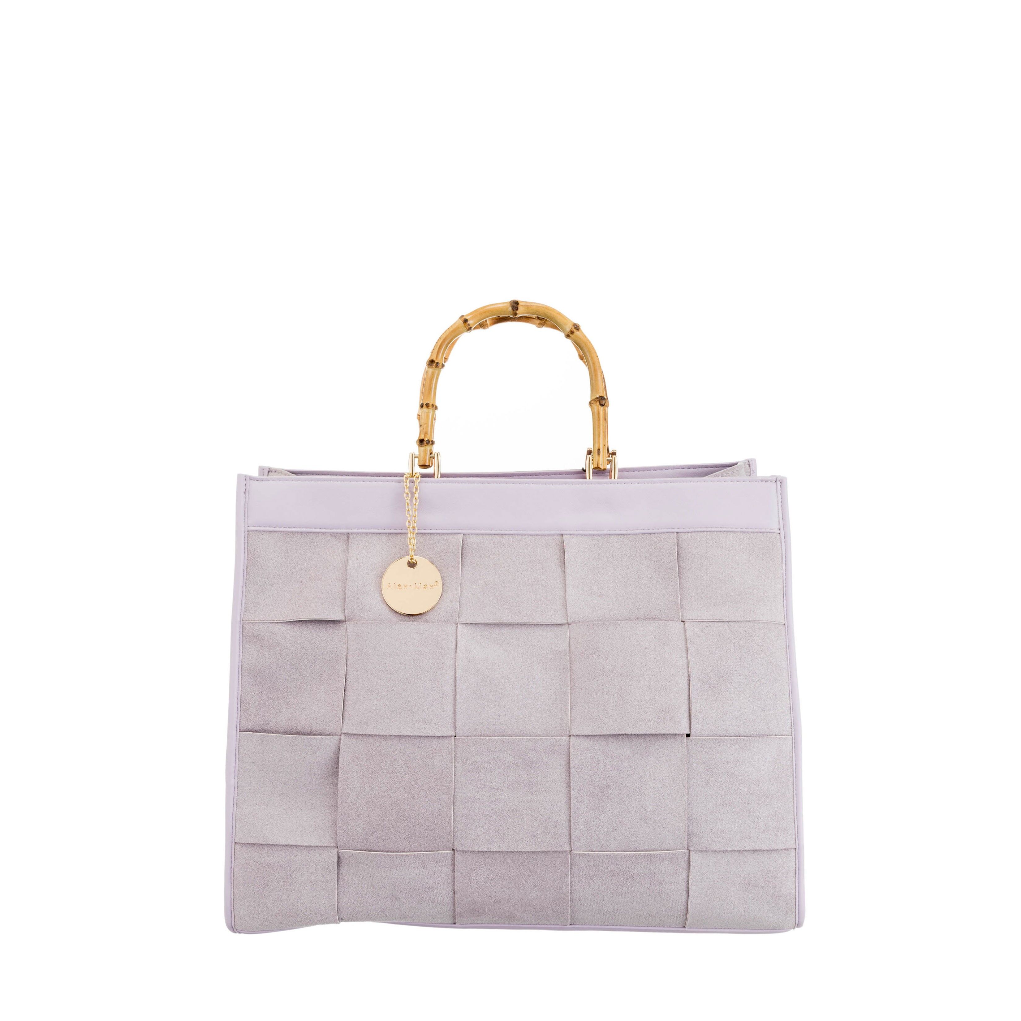 Big suede woven bag purple