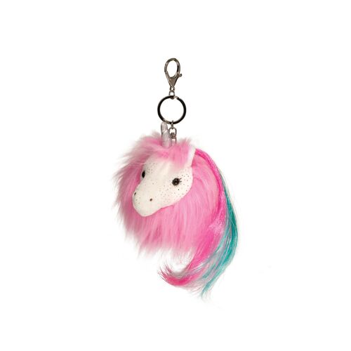 Pink Unicorn POM CLIP, 7.5 cm wide