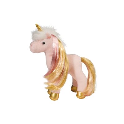 Suki UNICORNIO ROSA Y DORADO, 18 cm de largo