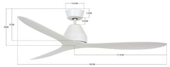 Lucci air - Ventilateur de plafond Whitehaven avec télécommande sans lumière, blanc 6