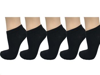 Chaussettes baskets | sans couture | 3 paires | noir | taille 35-38