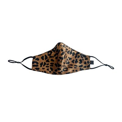 100% mulberry silk face mask - leopard