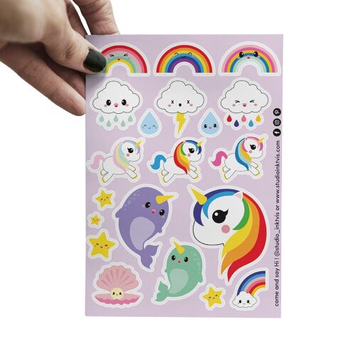 Sticker sheet unicorn