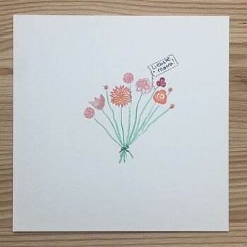 Carte Fête des Mères Bouquet Rose 3