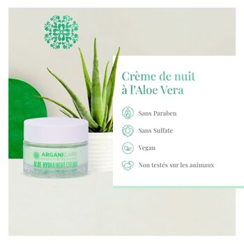 Crème de nuit nourrissante et régénérante - Tous types de peaux - Aloe Vera 2