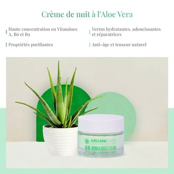 Crème de nuit nourrissante et régénérante - Tous types de peaux - Aloe Vera 3