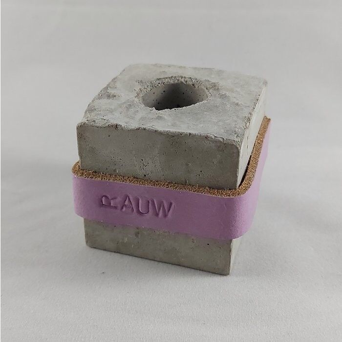 Portavelas Cemento Industrial Diseño Raw Concrete - Lavanda