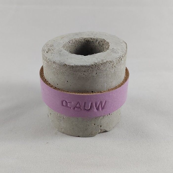 Portavelas Cemento Industrial Redondo Diseño Hormigón Crudo - Lavanda