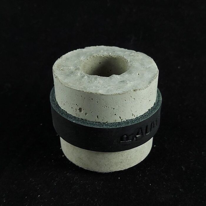 Portavelas Diseño Cemento Industrial Redondo Raw Concrete - Negro