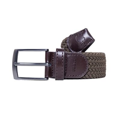 Plain braided belt - Dark khaki