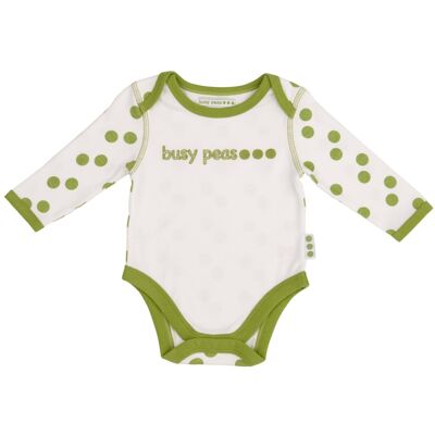 Pure Cotton Body Suit – Pea Print - 12-18-mths